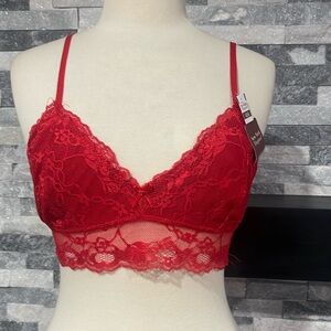 New York Elegance Lace Red Bra Size M